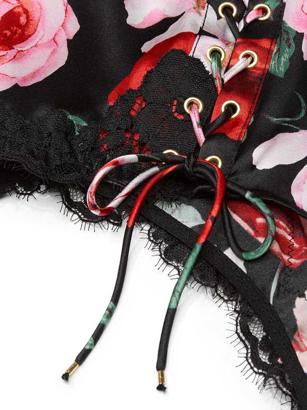 ATELIER x Victoria's Secret Medium Black Roses Satin Lace Trim High Waist Panty - Picture 3 of 4